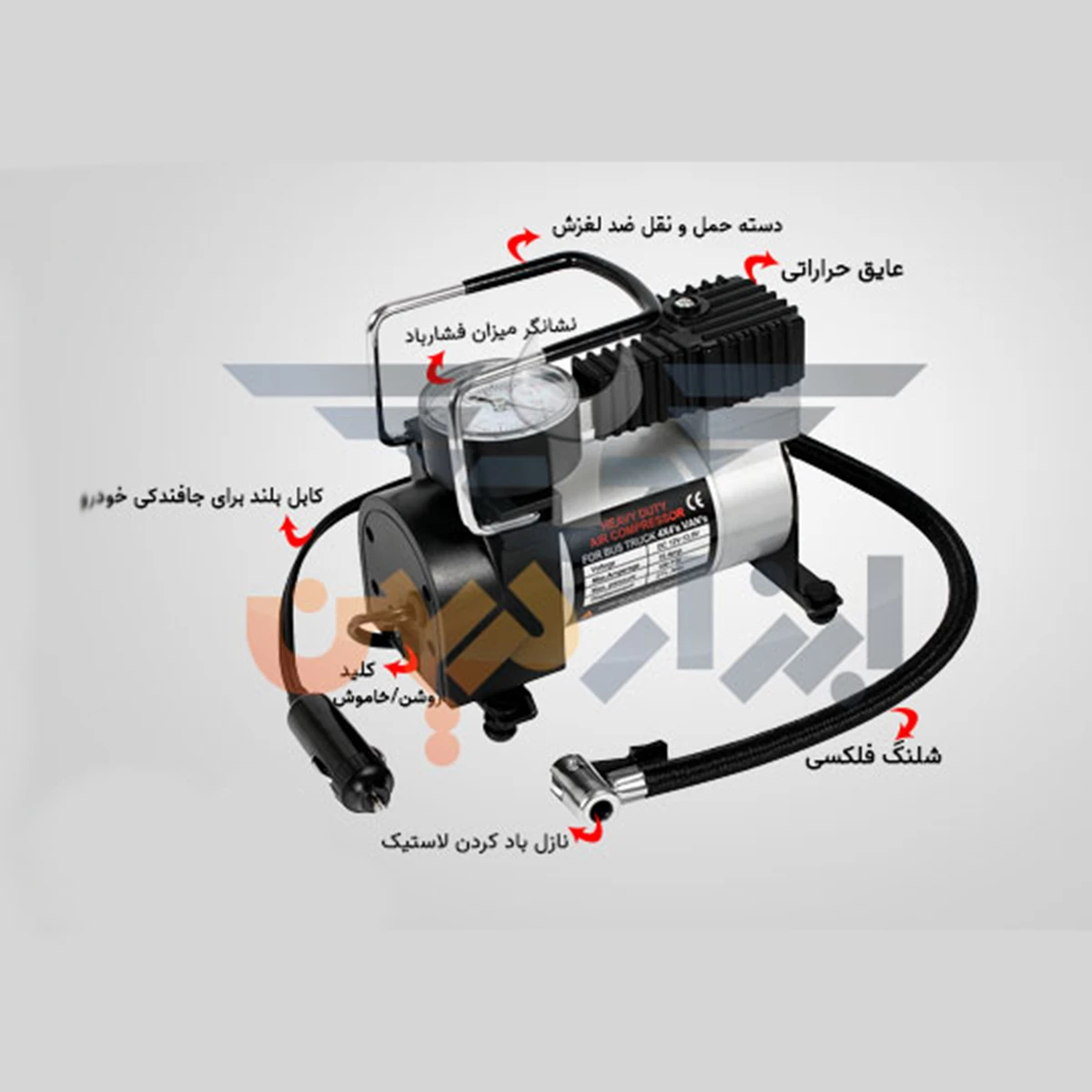 پمپ باد فندکی مدل compressor -DC12
