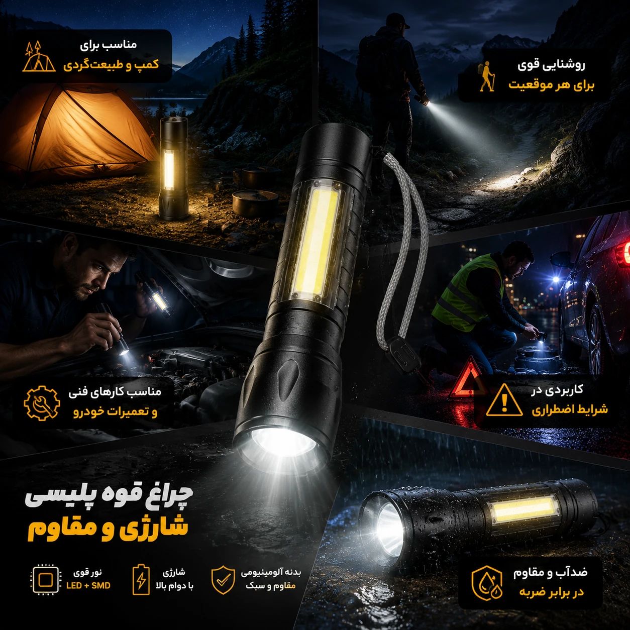 چراغ قوه پلیسی شارژی