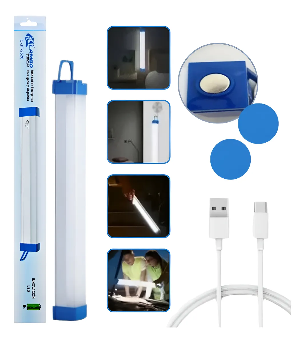 چراغ اضطراری USB شارژی آهن ربا دار