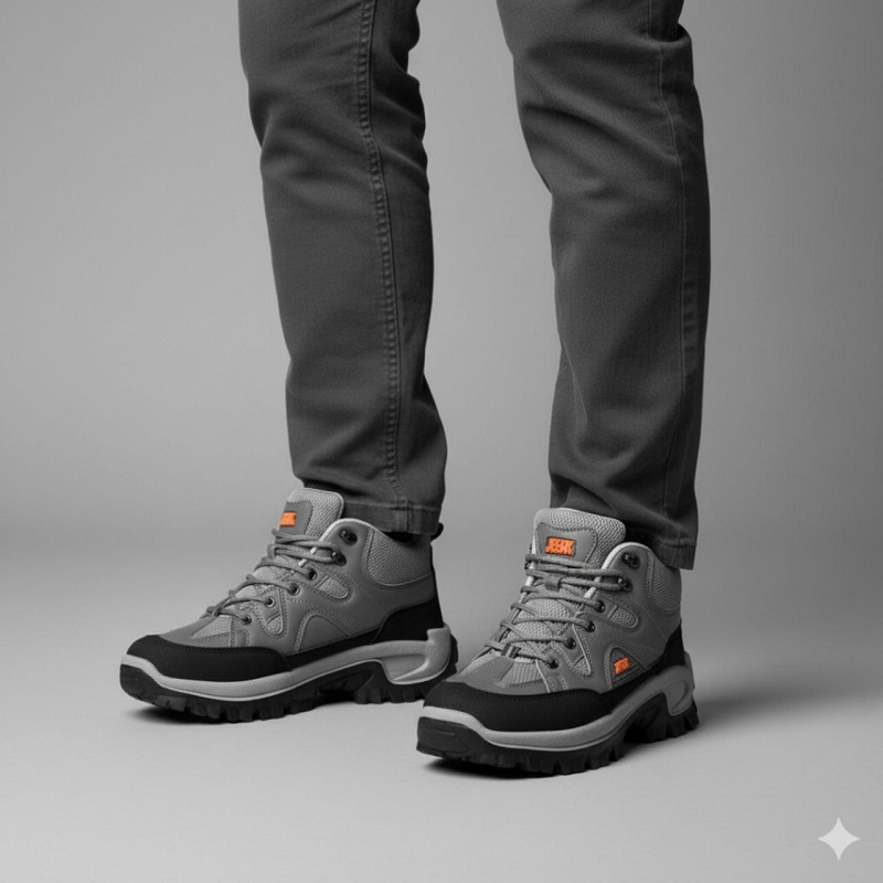 کفش ساقدار مردانه طوسی مدل JAX