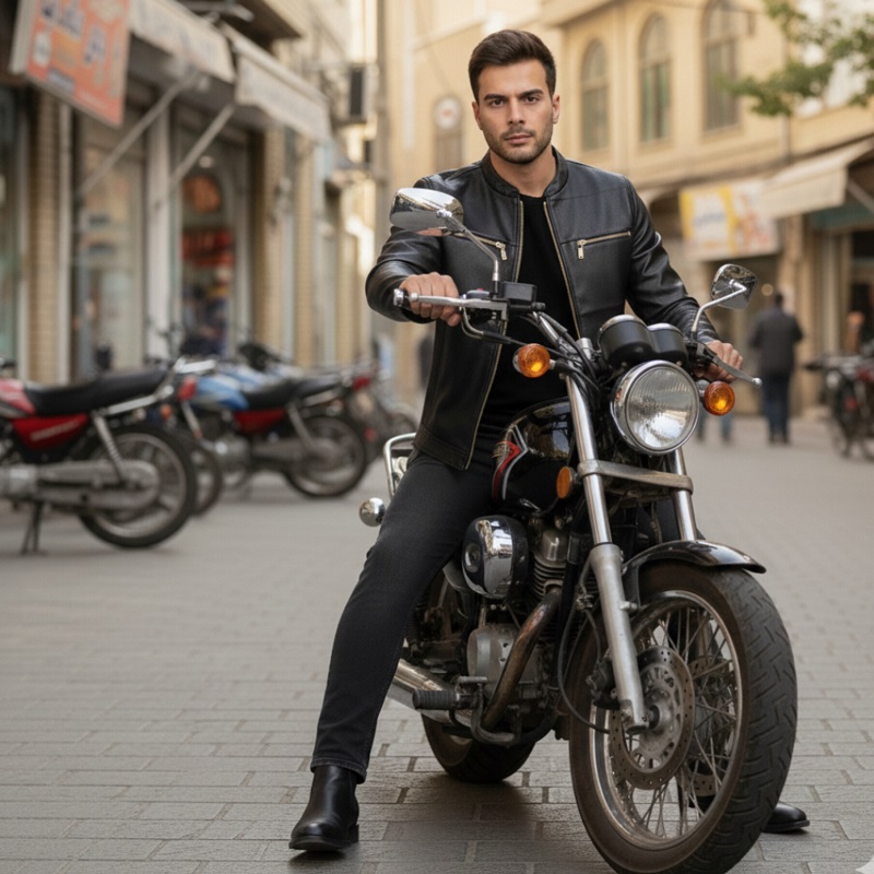 کاپشن چرم مردانه مدل SERGIO