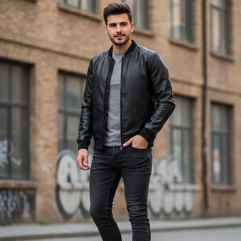 کاپشن چرم مردانه مدل Artim